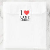 Ik hou van cane corso vierkante sticker (Tas)