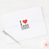 Ik hou van cane corso vierkante sticker (Envelop)