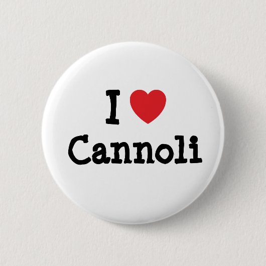 Ik hou van Cannoli hart T-Shirt Ronde Button 5,7 Cm (Voorkant)