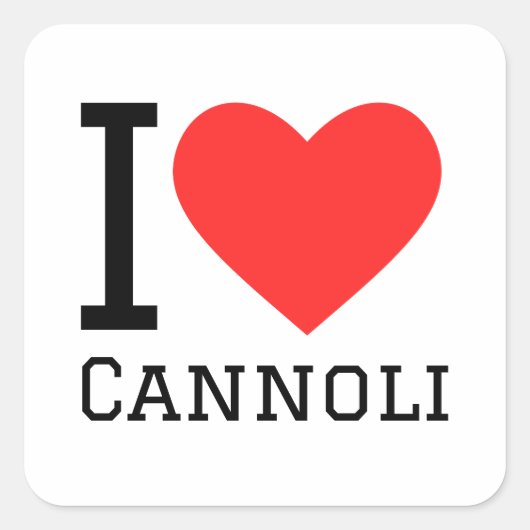Ik hou van cannoli vierkante sticker (Voorkant)