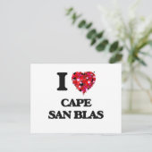 Ik hou van Cape San Blas Florida Briefkaart (Staand voorkant)