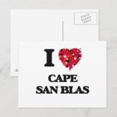 Ik hou van Cape San Blas Florida Briefkaart (Voorkant / Achterkant)