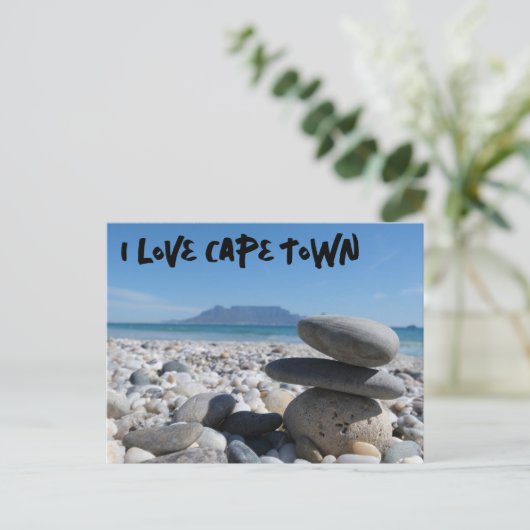 Ik hou van Cape Town Table Mountain Beach Feestdagenkaart (Staand voorkant)