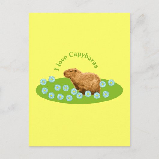 Ik hou van capibara's briefkaart (Voorkant)