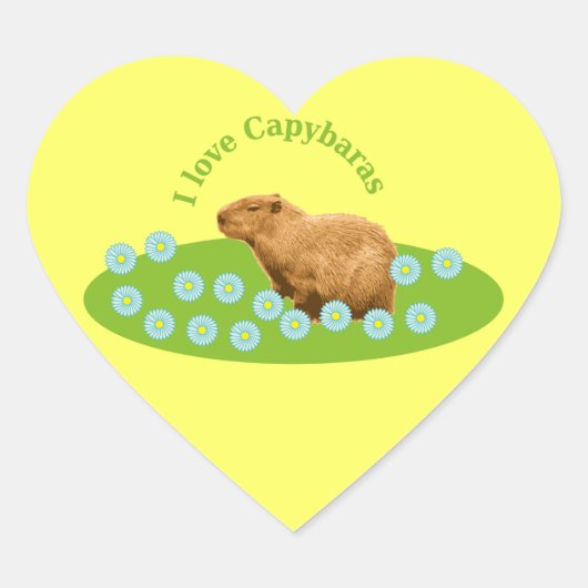Ik hou van capibara's hart sticker (Voorkant)