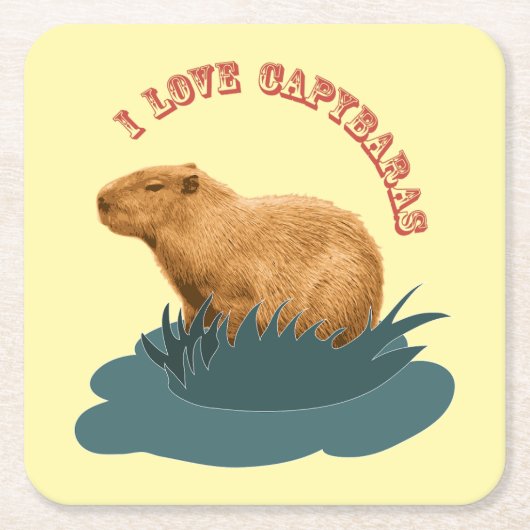 Ik hou van capibara's kartonnen onderzetters (Voorkant)