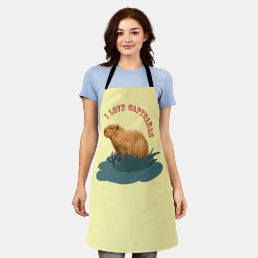 Ik hou van capibara's Knuffel capibara liefhebber Schort (Gedragen)