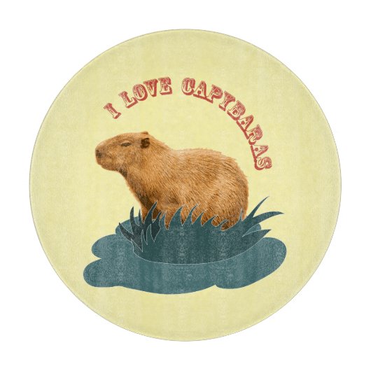Ik hou van capibara's Knuffel capibara liefhebber Snijplank (Voorkant)