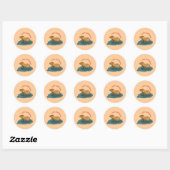Ik hou van capibara's ronde sticker (Vel)