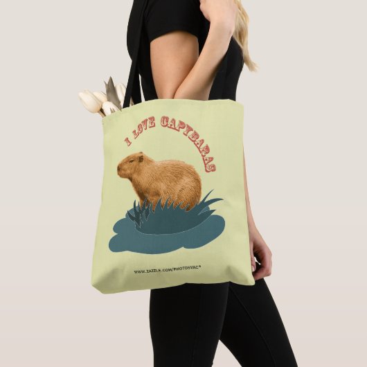 Ik hou van capibara's tote bag (Dichtbij)