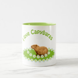 Ik hou van capibara's tweekleurige koffiemok