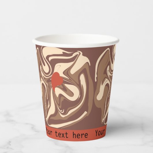 Ik hou van cappuccino papieren bekers (Voorkant)