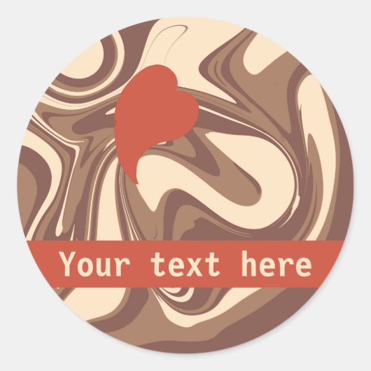 Ik hou van cappuccino ronde sticker (Voorkant)