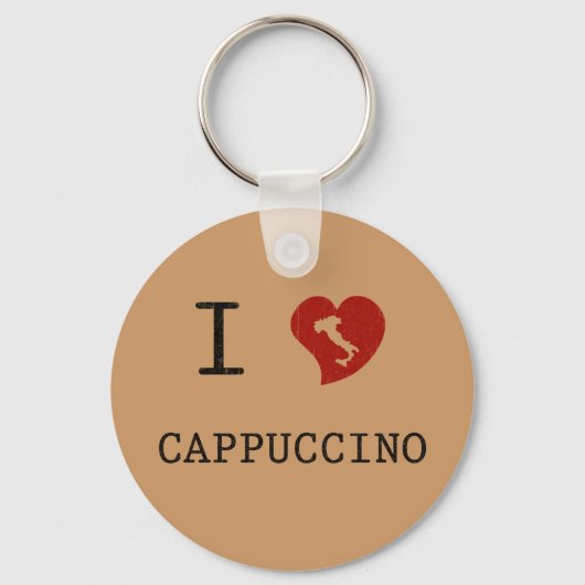 Ik hou van Cappuccino Vintage Sleutelhanger (Voorkant)