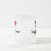Ik hou van Cappuccinos Matglas Koffiemok (Center)