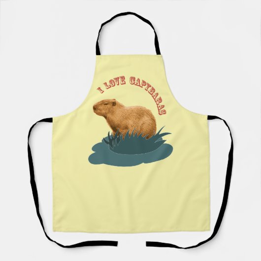 Ik hou van Capybaras All-Over Print Schort (Voorkant)