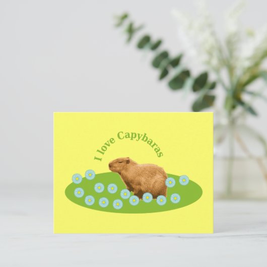 Ik hou van Capybaras Briefkaart (Staand voorkant)