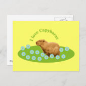 Ik hou van Capybaras Briefkaart (Voorkant / Achterkant)