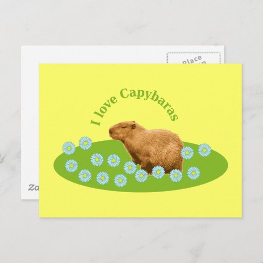 Ik hou van Capybaras Briefkaart (Voorkant / Achterkant)