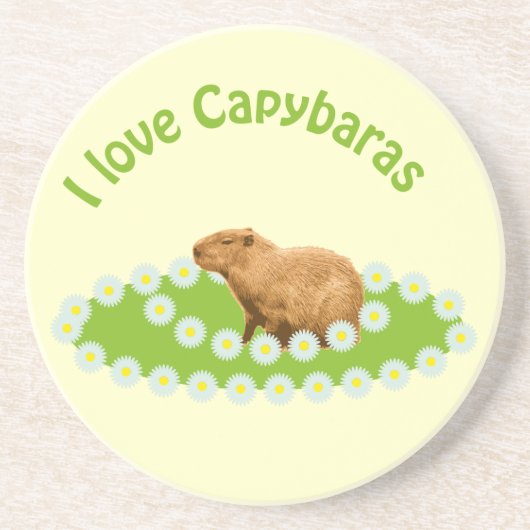 Ik hou van Capybaras Coasters Zandsteen Onderzetter (Voorkant)