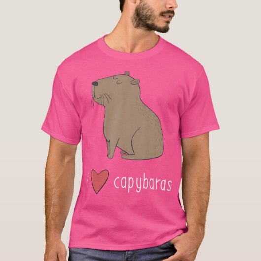 Ik hou van Capybaras Schattige Capybara T-shirt (Voorkant)