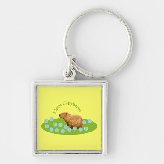 Ik hou van Capybaras Sleutelhanger (Voorkant)