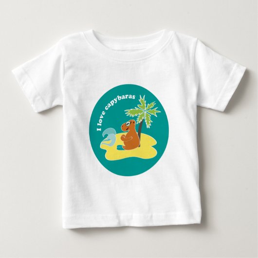 Ik hou van capybara's Tropisch strand kunst (Voorkant)