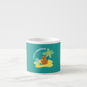 Ik hou van capybara's Tropisch strand kunst Espresso Kop