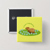 Ik hou van Capybaras Vierkante Button 5,1 Cm (Voorkant /achterkant)