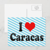 Ik hou van Caracas, Venezuela Briefkaart (Voorkant / Achterkant)