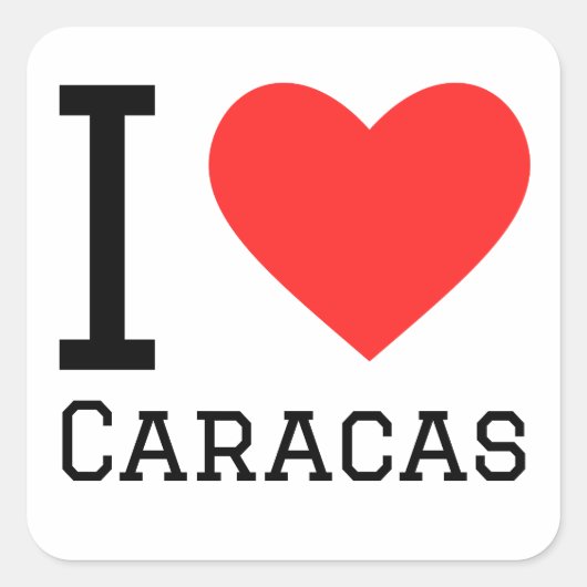 Ik hou van caracas vierkante sticker (Voorkant)
