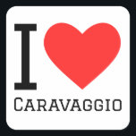 Ik hou van Caravaggio Vierkante Sticker<br><div class="desc">Ik hou van Caravaggio,  voor kunstliefhebbers</div>