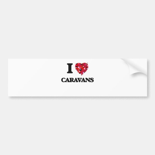 Ik hou van caravans bumpersticker (Voorkant)