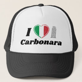 Ik hou van Carbonara Italiaanse hart vlag trucker  Trucker Pet
