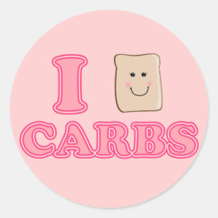 Ik hou van Carbs Ronde Sticker