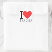 Ik hou van cardiff vierkante sticker (Tas)