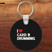 Ik hou van cardio drummen fitnessruimte CL workout Sleutelhanger (Voorkant)