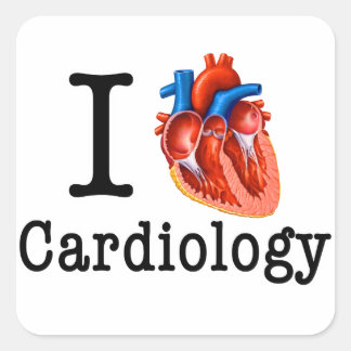 Ik hou van Cardiologie Vierkante Sticker