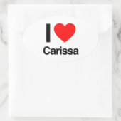 ik hou van carissa ovale sticker (Tas)