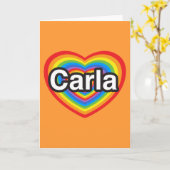 Ik hou van Carla. Ik hou van je Carla. Hart Kaart (Gele Bloem)