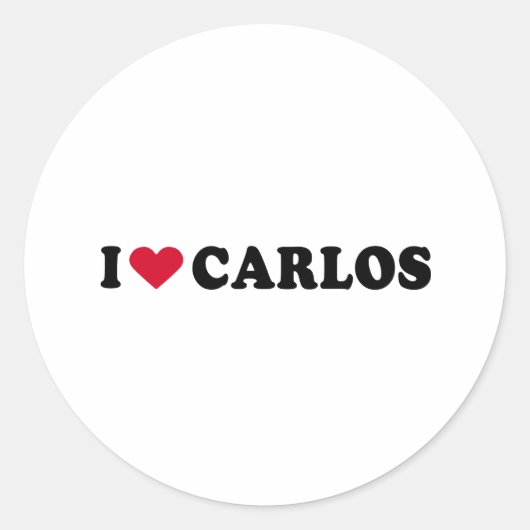 IK HOU VAN CARLOS RONDE STICKER (Voorkant)