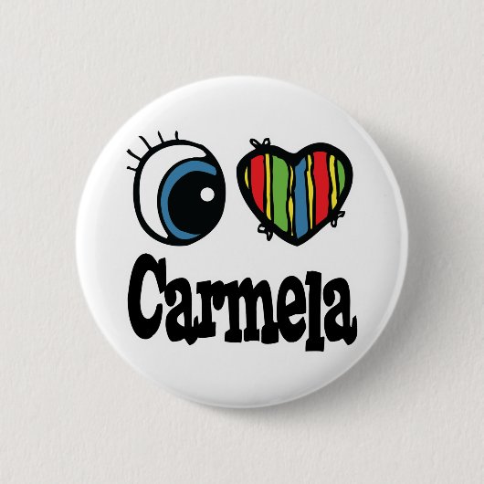 Ik hou van Carmela Ronde Button 5,7 Cm (Voorkant)