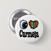 Ik hou van Carmela Ronde Button 5,7 Cm (Voorkant /achterkant)