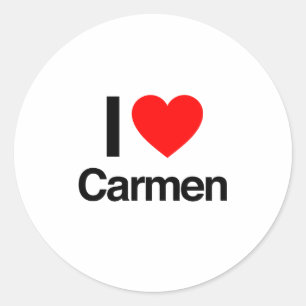 ik hou van carmen ronde sticker