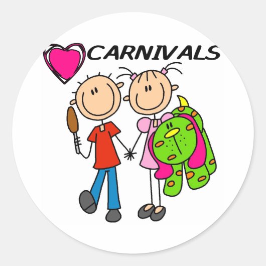 Ik hou van carnavals ronde sticker (Voorkant)
