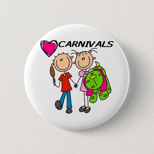 Ik hou van Carnivalen Ronde Button 5,7 Cm (Voorkant)