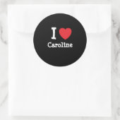 Ik hou van Caroline hart T-shirt Ronde Sticker (Tas)