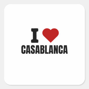 Ik hou van casablanca - Ik hart casablanca maroc Vierkante Sticker