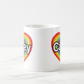Ik hou van Casey: regenbooghart Koffiemok (Center)