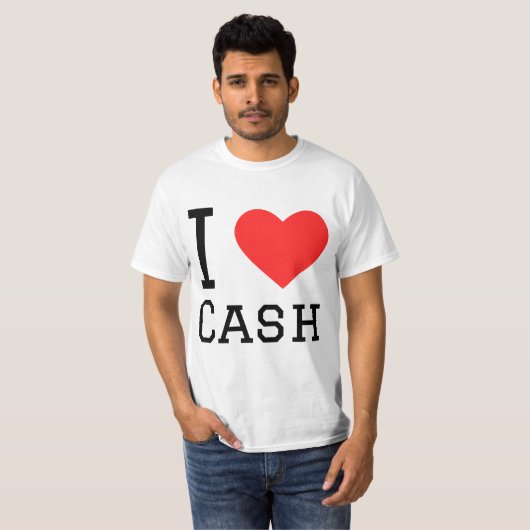 Ik hou van cash t-shirt (Voorkant volledig)